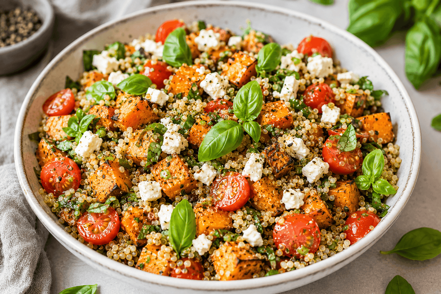 Assiette santé à index glycémique bas : légumes frais, légumineuses et protéines